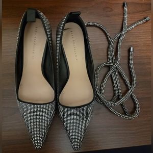 ZARA TRAFALUC rhinestones strappy kitten heel size 41 (10.5US)